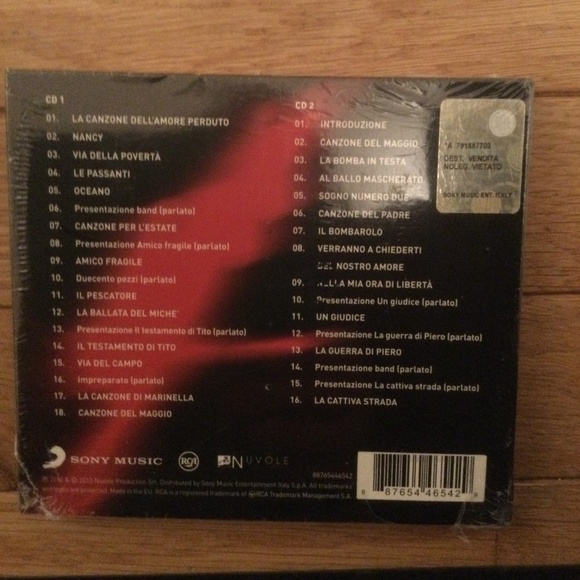 BRAND NEW (SEALED) "Fabrizio Deandre" Double Concert CD (2 CDs) - Picture 2 of 3